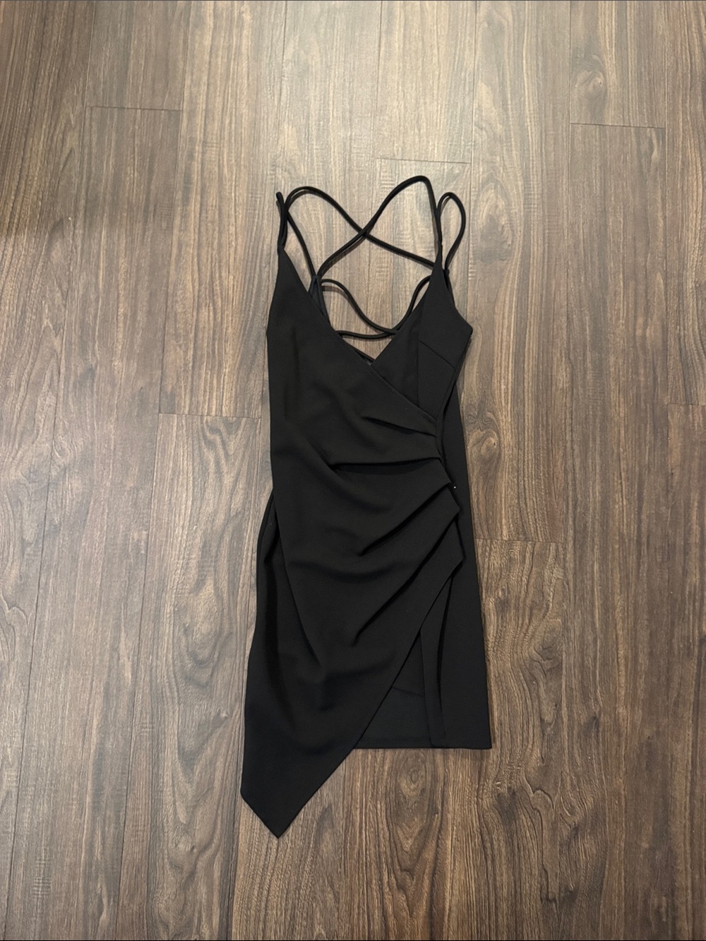 Windsor Black Strappy Asymmetrical Mini Dress